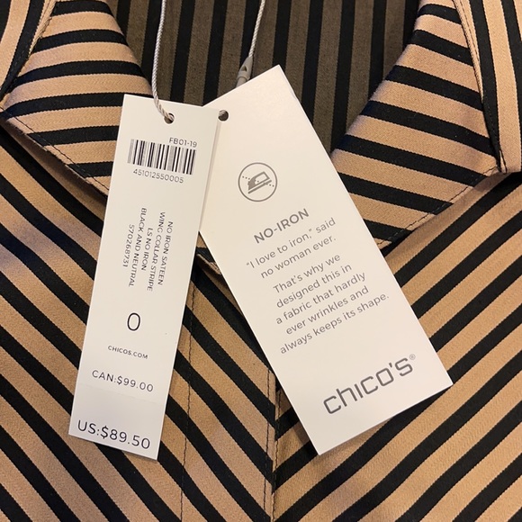 Ladies Chico’s fashion blouse - size 0 - Picture 7 of 9